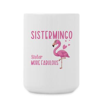 Sistermingo Like Normal Sister Flamingo - Large Mug 440 ml - white - Front