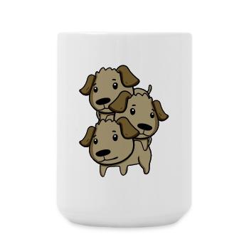 Niedliche Hunde - Große Tasse 440 ml - Weiß - Vorne