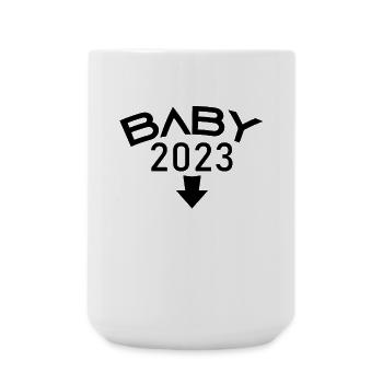Pregnancy 2023 - Pregnant Gift - Large Mug 440 ml - white - Front