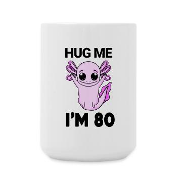 80 ans - 80 ans - câlin - Grande tasse 440 ml - blanc - Devant