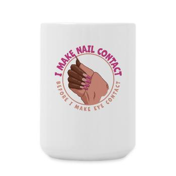 Je fais un contact avec les ongles avant la technologie des ongles - Grande tasse 440 ml - blanc - Devant
