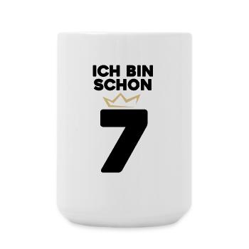 7 Geburtstag - 7 Jahre mit Krone - Große Tasse 440 ml - Weiß - Vorne