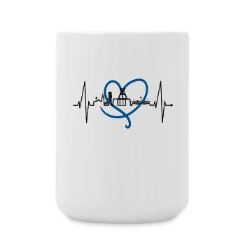 Bochum heartbeat Bochum skyline home Ruhrpott - Grande tasse 440 ml - blanc - Devant