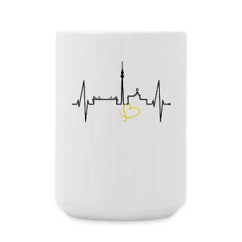 Dortmund Skyline Heartbeat Stadium Fan Dortmunder - Large Mug 440 ml - white - Front