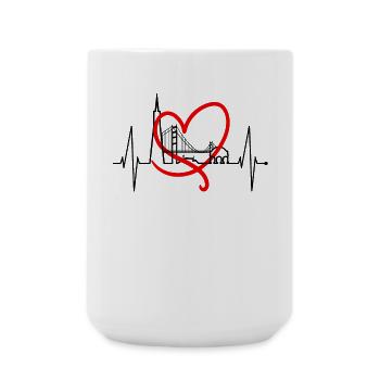 San Francisco Skyline Heartbeat Californie États-Unis - Grande tasse 440 ml - blanc - Devant