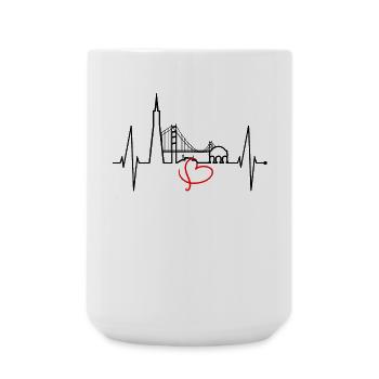 San Francisco Skyline Heartbeat Californie États-Unis - Grande tasse 440 ml - blanc - Devant