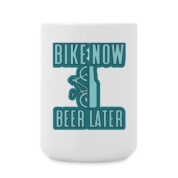 vélo maintenant bière plus tard VTT - Grande tasse 440 ml - blanc - Devant