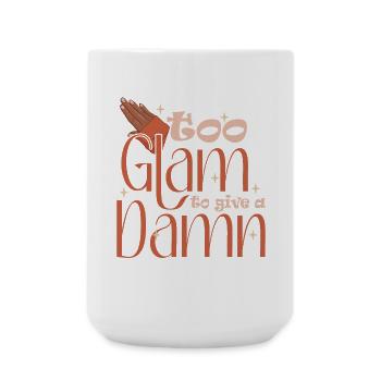 Too Glam To Give A Damn Nail Designer - Large Mug 440 ml - white - Front