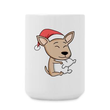 Chihuahua Dog Christmas Sleep Tired - Large Mug 440 ml - white - Front