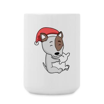 Bull Terrier Dog Christmas Sleep Tired - Large Mug 440 ml - white - Front