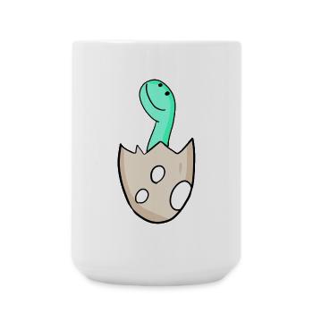 Dinosaurier Ei Dino Motiv - Große Tasse 440 ml - Weiß - Vorne