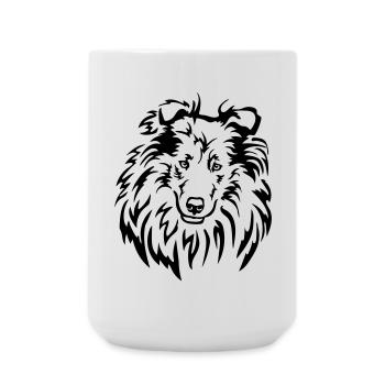 Collie Head - Large Mug 440 ml - white - Front