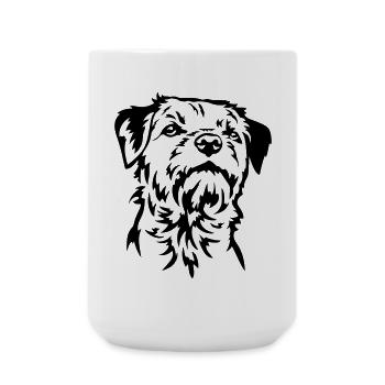 Border Terrier Head - Large Mug 440 ml - white - Front