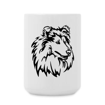 Collie Head - Large Mug 440 ml - white - Front