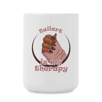 Nailart is my therapy nail technician - Large Mug 440 ml - white - Front