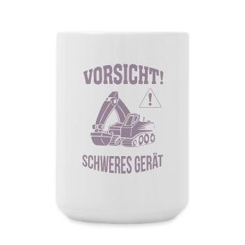 Bagger Baggerfahrer Baugeräteführer Schweres Gerät - Große Tasse 440 ml - Weiß - Vorne