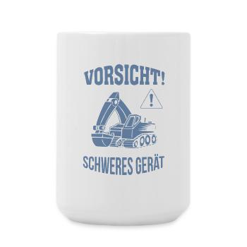 Bagger Baggerfahrer Baugeräteführer Schweres Gerät - Große Tasse 440 ml - Weiß - Vorne