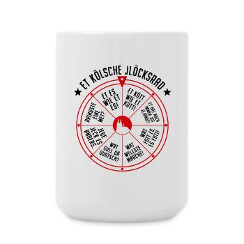 Köln Glücksrad Et Kölsche Jlöcksrad Et Kütt Kölner - Große Tasse 440 ml - Weiß - Vorne