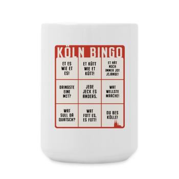 Köln Bingo Kölsch Et Kütt Alaaf Kölner Karneval - Große Tasse 440 ml - Weiß - Vorne