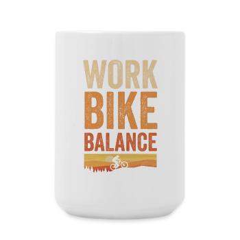 Mountainbike MTB Work Bike Balance für Biker - Große Tasse 440 ml - Weiß - Vorne