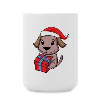 Christmas Dog Baby with Gift - Large Mug 440 ml - white - Front