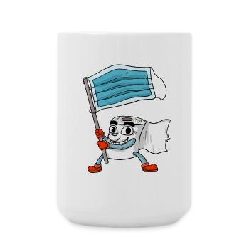 Toilet Paper Mask Flag - Large Mug 440 ml - white - Front