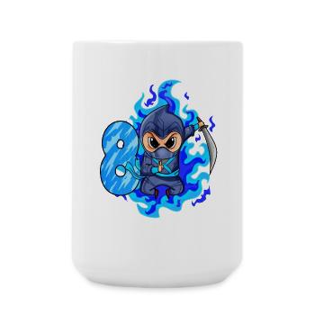 8th birthday boy 8 years old ninja - Large Mug 440 ml - white - Front