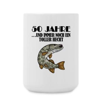 50. Geburtstag Angler Lustiger Spruch - 50 Jahre - Große Tasse 440 ml - Weiß - Vorne