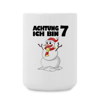7.Geburtstag 7 Jahre alt Schneemann Geschenk - Große Tasse 440 ml - Weiß - Vorne