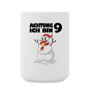 9.Geburtstag 9 Jahre alt Schneemann Geschenk - Große Tasse 440 ml - Weiß - Vorne