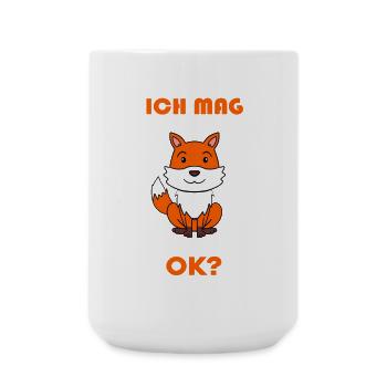 Fuchs Tier Wald Wildtier - Große Tasse 440 ml - Weiß - Vorne