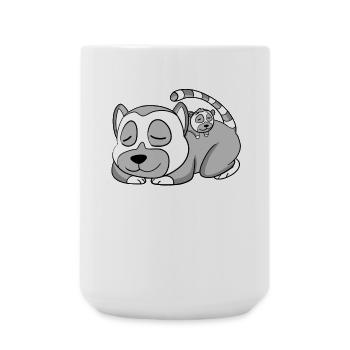 Lémurien avec bébé lémurien - Famille - Grande tasse 440 ml - blanc - Devant