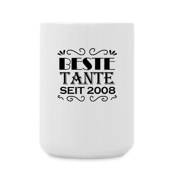 Beste Tante seit 2008 - Große Tasse 440 ml - Weiß - Vorne