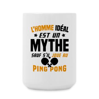 L'homme idéal est un mythe - Cadeau Ping pong - Grande tasse 440 ml - blanc - Devant