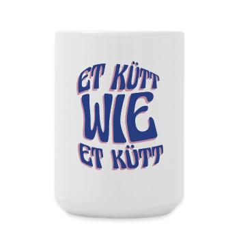 Köln Et Kütt Wie Et Kütt Kölner Grundgesetz Kölsch - Große Tasse 440 ml - Weiß - Vorne