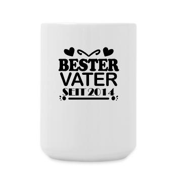 Bester Vater seit 2014 - Große Tasse 440 ml - Weiß - Vorne