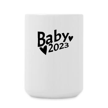 Baby 2023 - Geburt Schwanger 2023 Schwangerschaft - Große Tasse 440 ml - Weiß - Vorne