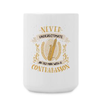 Contrebasson Musicien Instrument Cuivres Musique Cadeau - Grande tasse 440 ml - blanc - Devant