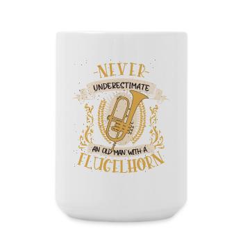 bugle musicien instrument cuivres musique cadeau - Grande tasse 440 ml - blanc - Devant
