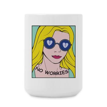 Ne t’inquiète pas, portrait pop art - Grande tasse 440 ml - blanc - Devant