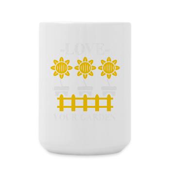 Love Your Garden Sunflowers - Large Mug 440 ml - white - Front