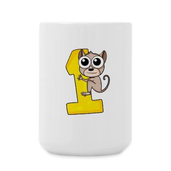 1 year old - 1 birthday with animal motif - Large Mug 440 ml - white - Front