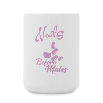 Nails before men Nail designer - Large Mug 440 ml - white - Front