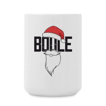 Boule Santa Tenue de pétanque pour Bouler pour boules - Grande tasse 440 ml - blanc - Devant