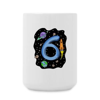 6 Jahre alt Junge Astronaut - Große Tasse 440 ml - Weiß - Vorne