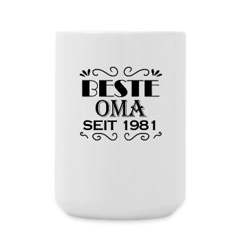 Beste Oma seit 1981 - Geschenk für die beste Oma - Große Tasse 440 ml - Weiß - Vorne