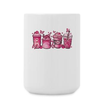 Breast Cancer Hot Chocolate - Large Mug 440 ml - white - Front