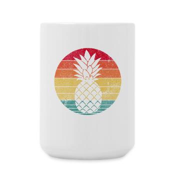 Pineapple Fruits Retro Style Vintage - Large Mug 440 ml - white - Front