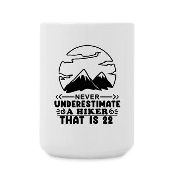 22nd birthday hiker 22 years old mountain hiking - Large Mug 440 ml - white - Front