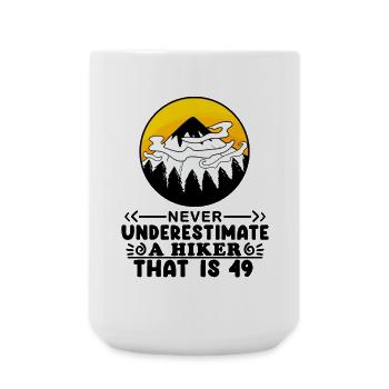 49th birthday hiker 49 years old mountain hiking - Large Mug 440 ml - white - Front